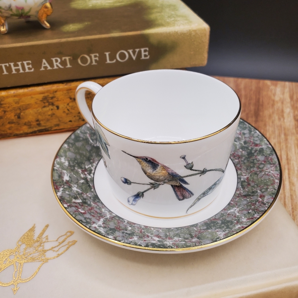 Wedgwood Hummingbird Bird Teacup and Saucer